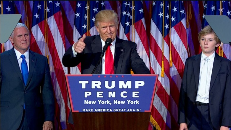 Donald Trump becomes the next president of the the U.S.A