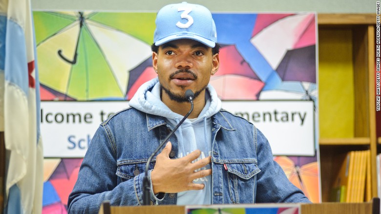 Chance The Rapper speaks about his donation at a press conference