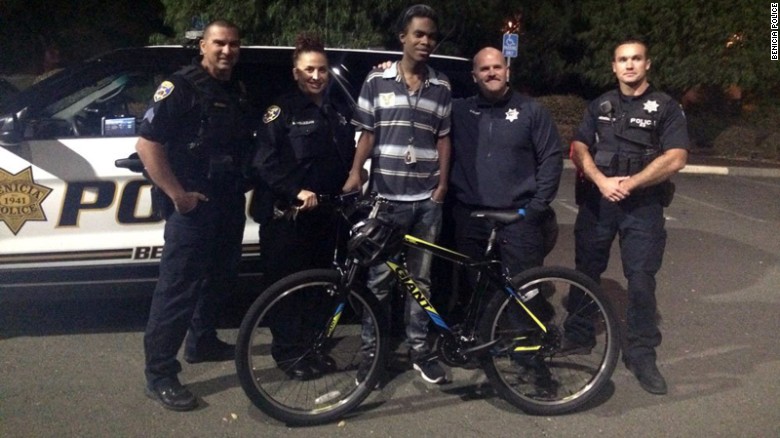 Jourdan Duncan with police officers