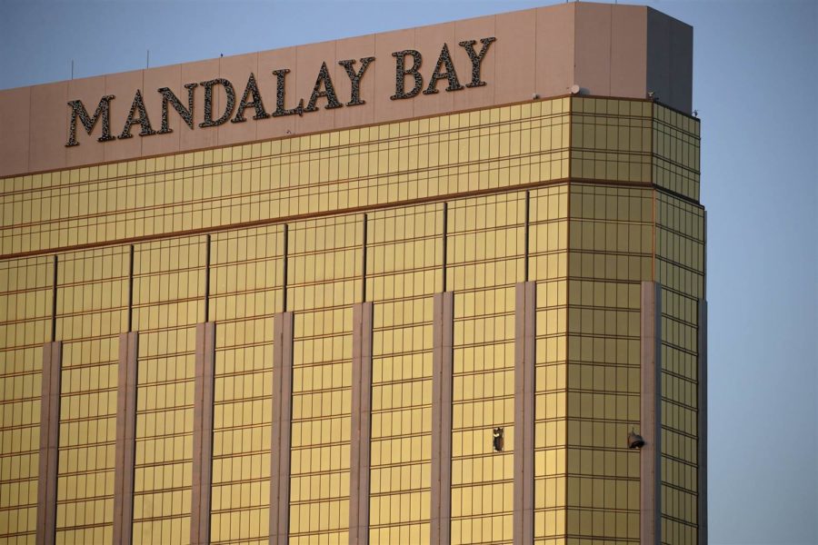 The windows broken by Stephen Paddock at Mandalay Bay