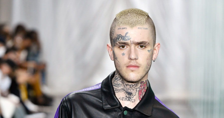 Mandatory Credit: Photo by Dominique Maitre/WWD/REX/Shutterstock (8875944ba)
Lil Peep on the catwalk
Vlone show, Runway, Spring Summer 2018, Paris Fashion Week Mens, France - 23 Jun 2017