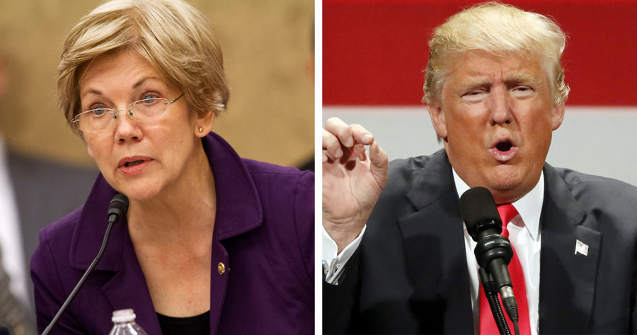 President Trump interrupts ceremony to insult Senator Warren