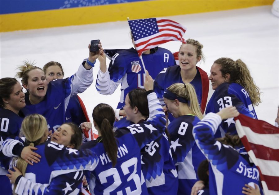 US+Womens+Hockey+bests+Canada+for+the+gold