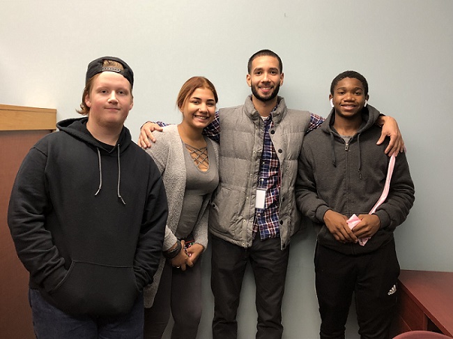 Nate Carver, Arianna Boswell, Mr. Vazquez, and Julaquis Minnifield