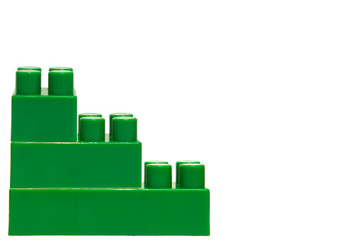 Green plastic blocks