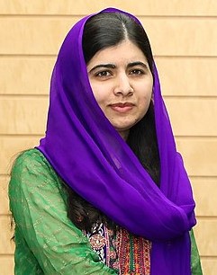 Malala Yousafzai with Shinzo Abe