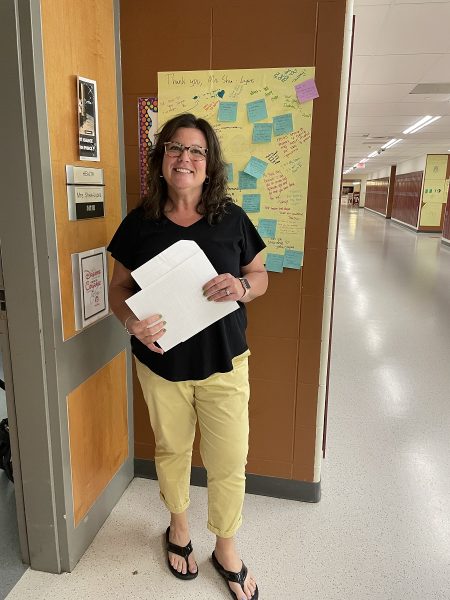 Mrs. Shea-Lyons won the Teacher Appreciation contest